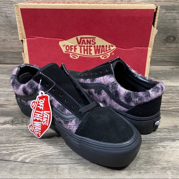 mix leopard old skool platform shoes